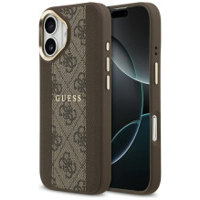 „Guess 4G Stripe MagSafe“ dėklas, skirtas „iPhone 17“ – rudas