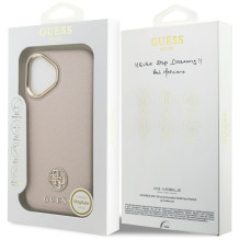 Guess Grained Strass Logo MagSafe case for iPhone 17 - pink