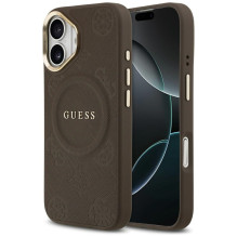 „Guess Peony Hot Stamp MagSafe“ dėklas, skirtas „iPhone 17“ – rudas