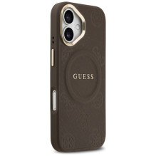 „Guess Peony Hot Stamp MagSafe“ dėklas, skirtas „iPhone 17“ – rudas