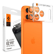 „Spigen Optic Pro XL“ kameros objektyvo stiklas, skirtas „iPhone 17 Pro Max“ – oranžinis