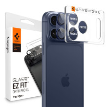 „Spigen Optik Pro XL“ kameros objektyvo stiklas, skirtas „iPhone 17 Pro Max“ – tamsiai mėlynas „Spigen Optik Pro XL“ kameros objektyvo stiklas, skirtas „iPhone 17 Pro Max“ – tamsiai mėlynas