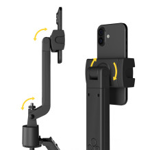 Wozinsky WST-360YS Selfie Stick with Tripod Function with 360° AI Auto Face Tracking Gesture Control - Black