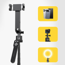 Wozinsky WST-360YS Selfie Stick with Tripod Function with 360° AI Auto Face Tracking Gesture Control - Black