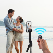 „Wozinsky WST-360YS“ asmenukių lazda su trikojo funkcija ir 360° dirbtinio intelekto automatiniu veido sekimu bei gestų 
