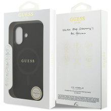 „Guess Saffiano Classic Logo MagSafe“ dėklas, skirtas iPhone 17 – juodas