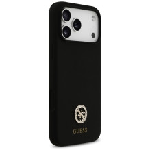 „Guess“ silikoninis „Logo Strass 4G MagSafe“ dėklas, skirtas „iPhone 17 Pro Max“ – juodas