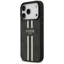 „Guess 4G“ dryžuotas „MagSafe“ dėklas, skirtas „iPhone 17 Pro“ – juodas