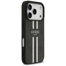 „Guess 4G“ dryžuotas „MagSafe“ dėklas, skirtas „iPhone 17 Pro“ – juodas