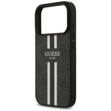 „Guess 4G“ dryžuotas „MagSafe“ dėklas, skirtas „iPhone 17 Pro“ – juodas