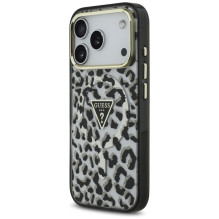 Guess Leopard Glitter MagSafe Case for iPhone 17 Pro - Black