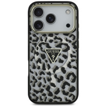 Guess Leopard Glitter MagSafe Case for iPhone 17 Pro - Black