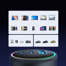 „Joyroom JR-CCN07“ 145 W automobilinis įkroviklis, 2 x USB-C, USB-A + 100 W USB-C laidas – tamsiai pilkas