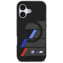 BMW M IML metalinių mygtukų su trijų spalvų linijomis „MagSafe“ dėklas, skirtas iPhone 17 – juodas