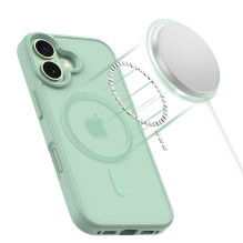„Tech-Protect MagMat MagSafe“ dėklas, skirtas „iPhone 17“ – permatomai žalias