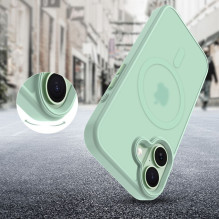 „Tech-Protect MagMat MagSafe“ dėklas, skirtas „iPhone 17“ – permatomai žalias
