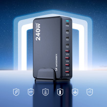 „Wozinsky“ 240 W GaN QC3 įkrovimo stotelė – juoda