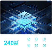 „Wozinsky“ 240 W GaN QC3 įkrovimo stotelė – juoda