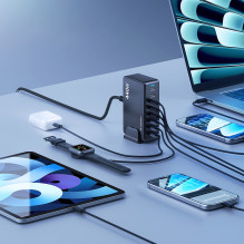 Wozinsky WSL-440 440W Gan QC3 Charging Station - Black