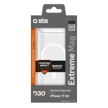SBS Extreme Mag dėklas su D3O technologija, skirtas iPhone 17 Air – permatomas SBS Extreme Mag dėklas su D3O technologija, skirtas iPhone 17 Air – permatomas