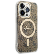 „Guess IML 4G MagSafe“ dėklas, skirtas „iPhone 15 Pro“ – rudas