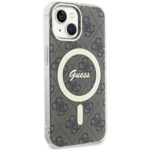 Guess IML 4G MagSafe iPhone 15 Plus Case - Brown