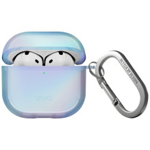 „Uniq Iridescia“ dėklas, skirtas „AirPods 4 Hang Case“ – holografinės mėlynos spalvos