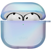 „Uniq Iridescia“ dėklas, skirtas „AirPods 4 Hang Case“ – holografinės mėlynos spalvos