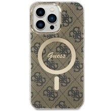 „Guess IML 4G MagSafe“ dėklas, skirtas „iPhone 15 Pro Max“ – rudas