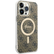 „Guess IML 4G MagSafe“ dėklas, skirtas „iPhone 15 Pro Max“ – rudas