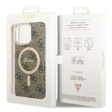 „Guess IML 4G MagSafe“ dėklas, skirtas „iPhone 15 Pro Max“ – rudas