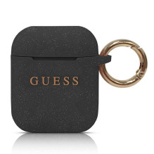 „Guess“ silikoninis dėklas „AirPods 1 / 2“ ausinėms – juodas