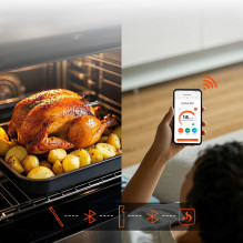 „Meatmeet S Pro“ virtuvės termometras su „Bluetooth“ programėle kepsninei, orkaitei, rūkyklai – pilkas