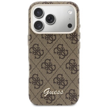 Guess 4G Script MagSafe Case for iPhone 17 Pro - Brown
