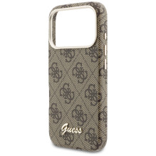 „Guess 4G Script MagSafe“ dėklas, skirtas „iPhone 17 Pro“ – rudas