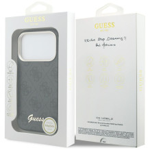 „Guess 4G Script MagSafe“ dėklas, skirtas „iPhone 17 Pro“ – juodas