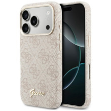 „Guess 4G Script MagSafe“ dėklas, skirtas „iPhone 17 Pro Max“ – rožinis