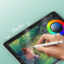 „Dux Ducis Naad Paperlike matinis ekrano apsauginis dėklas, skirtas „iPad Air 11'“ (2024 / 2025) – su juodu rėmeliu