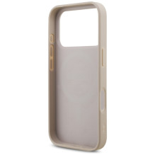 „Guess 4G Strap“ trikampio formos logotipo „MagSafe“ dėklas, skirtas „iPhone 17 Pro“ – rožinis