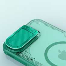 „Nillkin Iceblade Prop“ magnetinis dėklas su kameros dangteliu ir stovu, skirtas „iPhone 16e“ / „17e“ – žalias