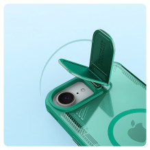 „Nillkin Iceblade Prop“ magnetinis dėklas su kameros dangteliu ir stovu, skirtas „iPhone 16e“ / „17e“ – žalias