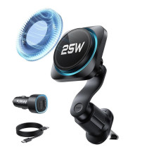 ESR OmniLock Qi2.2 magnetinis MagSafe automobilio laikiklis su oro išleidimo anga - juodas