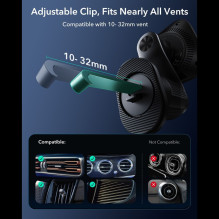 ESR OmniLock Qi2.2 magnetinis MagSafe automobilio laikiklis su oro išleidimo anga - juodas