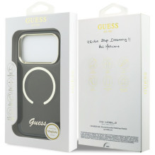 Guess IML Script Metal MagSafe Case for iPhone 17 Pro - Black