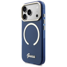„Guess IML Script“ metalinis „MagSafe“ dėklas, skirtas „iPhone 17 Pro Max“ – mėlynas