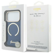 „Guess IML Script“ metalinis „MagSafe“ dėklas, skirtas „iPhone 17 Pro Max“ – mėlynas