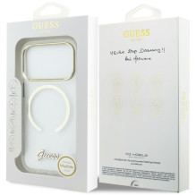 Guess IML Script Metal MagSafe Case for iPhone 17 Pro Max - Clear