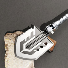 Wozinsky WSS-211 išgyvenimo kastuvas išgyvenimui, daugiafunkcis peilių laužytuvas, titnago švilpukas, harpūnas, 21 viena