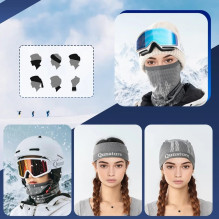 „Qunature 11230014001“ slidinėjimo šalikas, sportinė bandana, universalus dydis – pilka „Qunature 11230014001“ slidinėjimo šalikas, sportinė bandana, universalus dydis – pilka