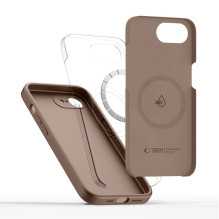 „Tech-Protect“ silikoninis „MagSafe“ dėklas, skirtas „iPhone 16E / 17E“ – rudas